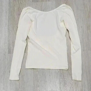 Intimately Free People Women's Long Sleeve Square Back Top Cream Size XS/S NWOT